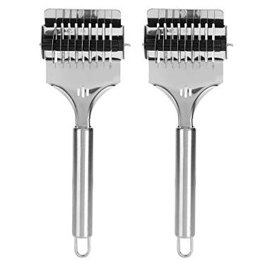 Imagem de 2 rolos de massa, cortador de massa de macarrão, rolo de treliça com cabo confortável, máquina de espaguete, utensílios de cozinha