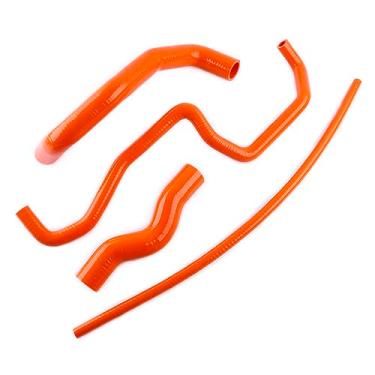 Imagem de XAJINGSU Kit de mangueira de refrigeração de radiador de silicone compatível com Nissan 350Z Infiniti G35 2003-2006 4 peças 11 cores (laranja)