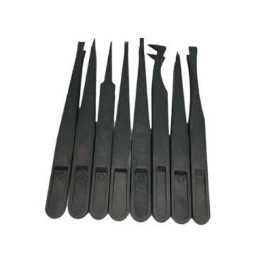 Imagem de KAIYUEMAOYI Conjunto de 8 Pinças de Precisão Antiestáticas para Soldagem em Projetos de Bricolagem E Modelismo.