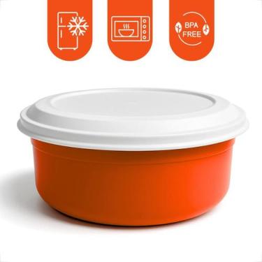 Imagem de Tigela Saladeira Redonda Kit 5 Potes Plastico Com Tampa 4,6L Cozinha S