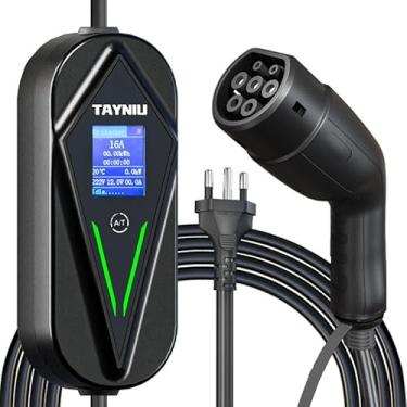 Imagem de Carregador Portátil Carro Elétrico TAYNIU 3.5KW Cabo De 5M Carregador de Ev 8A 10A 13A 16A Tipo 2 Dispensa Aterramento Wallbox EV Compatível com BYD