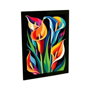 Imagem de Quadro Decorativo Flores Ilustração Vetor Colorido Decoração Poster Quarto Sala