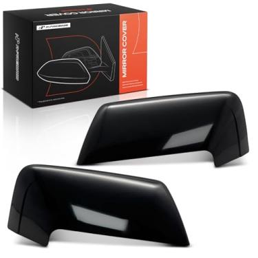 Imagem de A-Premium 2 peças de tampas de espelho retrovisor do lado do motorista e do passageiro - Compatível com Ford Expedition 2007-2017 e Lincoln Navigator 2007-2014 - Preto liso