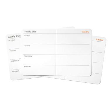 Imagem de Notsu Cartões de anotações Weekly Planner 10 x 15 cm | 40 cartões de índice de calendário dobráveis | Papel grosso premium de 350 g/m²