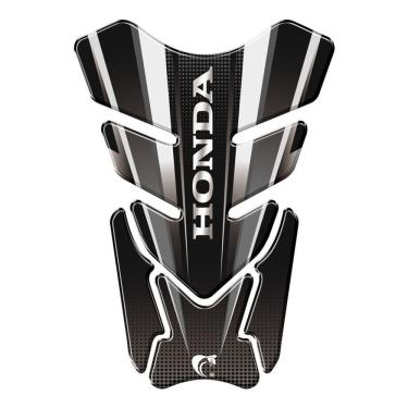 Imagem de Adesivo Resinado Protetor De Tanque Moto Qualquer Moto Honda Prata Prata E Preto