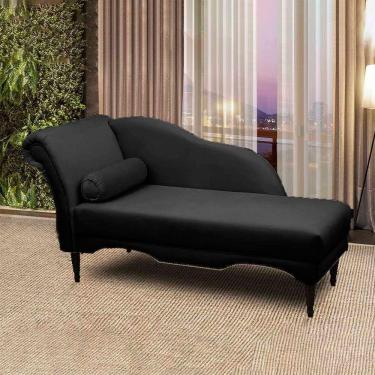 Imagem de Chaise Longue Divã Copenhagen Veludo Preto 160 Speciale Home Preto Veludo