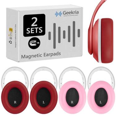 Imagem de Geekria SNAP Kit de substituição para fones de ouvido Beats Studio Pro, almofadas magnéticas de interruptor fácil em segundos, peças de reparo (couro proteico, 2 pares)