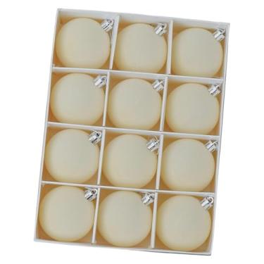 Imagem de Esquirla Conjunto de 12 bolas de Natal para decoração de árvore, adereços para fotos, coleção de enfeites natalinos para interiores, decoração de Natal para, Bege Branco