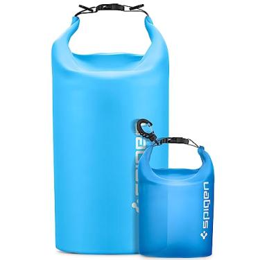 Imagem de Spigen AquaShield Mochila impermeável A630, 20 L e 2 L, bolsa leve de armazenamento a seco para viagens, natação, passeios de barco, caiaque, acampamento e praia (pacote com 2) - azul marinho