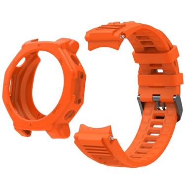 Imagem de XINGMALY Pulseira de substituição compatível com Amazfit T-Rex 3 Pro, pulseira de substituição esportiva de silicone macio flexível resistente ao suor para Amazfit T-Rex 3 Pro Smart Watch (laranja)