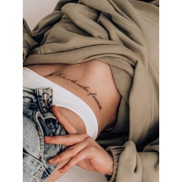 Imagem de 2 peças de suco de ervas semipermanente mágica minisimples tatuagem simples inspiradora frase em inglês padrão não reflexivo pulso ombro pescoço clavícula corpo impermeável adesivo de tatuagem não
