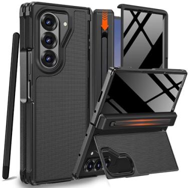 Imagem de NINKI Capa para Samsung Galaxy Z Fold 5 com suporte para caneta S e Stylus e suporte invisível, protetor de tela de privacidade embutido e capa de telefone com dobradiça para Samsung Z Fold 5 com slot