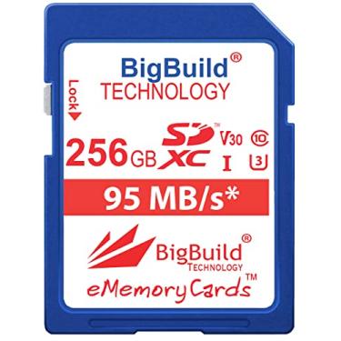 Imagem de BigBuild Technology Cartão de memória 256GB U3 SDXC para câmera Sony a1 II, FX2, ZV-E10 II, DSC-RX1R III
