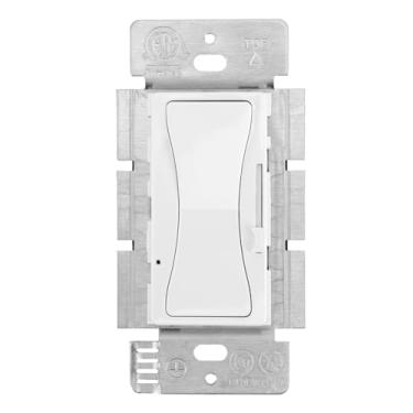 Imagem de Interruptores de Luz Reguláveis de Polo Único/3 Vias, Interruptores Luz Reguláveis Alavanca com Placa Parede para Halogênio 600W, LED 150W e Incandescentes, Sem Necessidade Fio Neutro