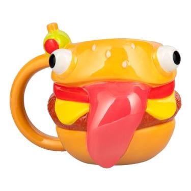 Imagem de Paladone Caneca Fortnite Durrr em forma de hambúrguer de 450 ml, caneca de café de cerâmica para jogos oficialmente licenciada para chá, chocolate quente e muito mais, presente para meninos