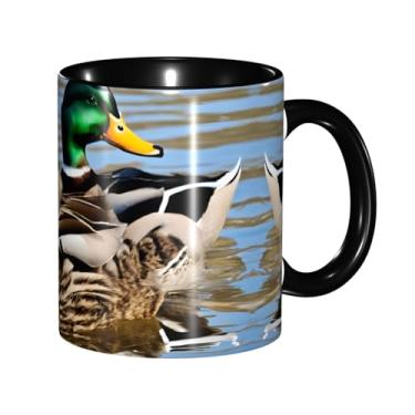 Imagem de Zeraoke Mallard Duck Print Canecas de café criativas, personalizadas, presente para família, tamanho de 325 ml, unissex