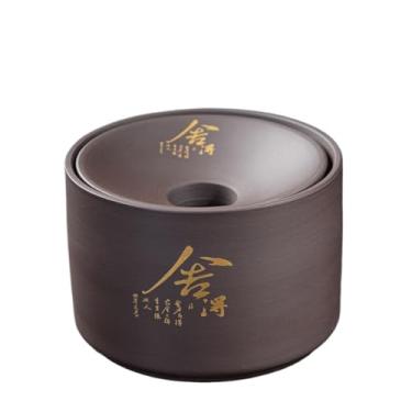 Imagem de Cinzeiro Cinzeiro de barro roxo com tampa em formato funil, ideal para uso doméstico salas estar, escritórios e mesas chá. Com 12 cm diâmetro, evita que as cinzas se espalhem