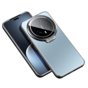 Imagem de LYJSMGZ Capa magnética para Huawei Honor Magic 8 Pro/Magic 8, capa de suporte de anel de lente de metal à prova de choque, fina, fosca, antiimpressões digitais, azul, Majic 8 Pro