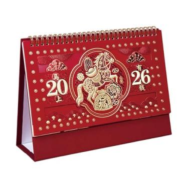 Imagem de Calendário de Mesa - Agenda Tradicional | Ano Do Cavalo Com 12 Meses - Para Sala De Aula Escritório Quarto Estar Estudantes Professores Adultos