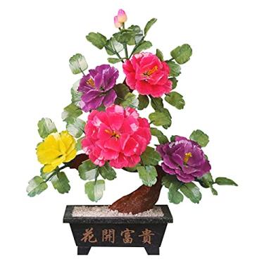 Imagem de LMJYU Bonsai artificial planta em vaso falso exibição desktop flor peônia simulação vaso requintado decoração interior plantas artificiais bonsai árvores bonsai árvore bonsai artificial árvore bonsai