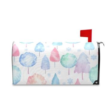 Imagem de Burbuja Capa de caixa de correio magnética, capa de caixa de correio decorativa de árvore de Natal para decoração de jardim e quintal, tamanho grande 52,8 x 64,5 cm