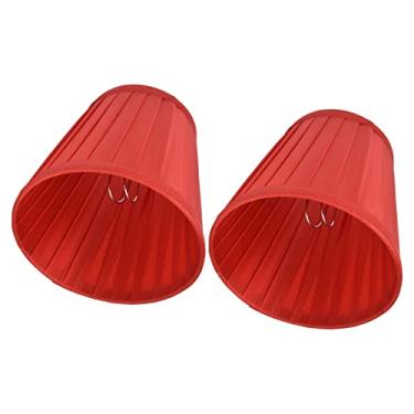 Imagem de Cryfokt Duplo Pequeno Abajur de Lâmpada, Clipe Em Tecido de Barril, Abajur Confortável para Lustre de Mesa, Conjunto de 2 Peças, Lâmpada E14, Quarto, Estúdio, Hotel (PX31)