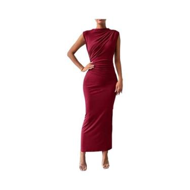Imagem de Vestido Bodycon Elegante plus Size Para Mulheres, Sem Mangas, Com Cama