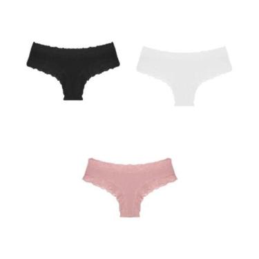 Imagem de Calcinhas Brasileiras De Algodão Com Renda plus Size Sem Costura De Ci