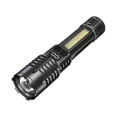 Imagem de Lanterna LED COB Recarregável Tipo-C Zoomável À Prova D'Água Luz Later