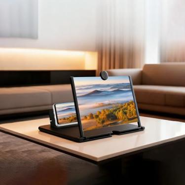 Imagem de Lupa de celular de 10 polegadas, ampliador de tela 3D HD para filmes, vídeos e jogos, suporte dobrável para celular com amplificador de tela, compatível com todos os smartphones, preto