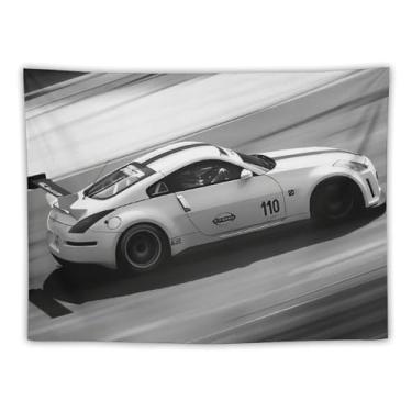Imagem de HouLaiZhe JDM Tapeçaria de carro de corrida velocidade máxima Jdm 350z esportes pendurar na parede quarto decoração de casa tapeçarias estética piquenique decoração de parede arte de parede para