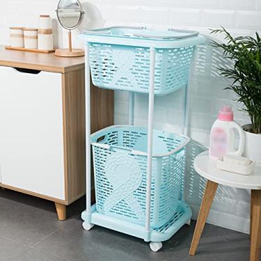 Imagem de TRGCJGH Cesto de roupa suja cesto de roupa suja cesto de roupa suja cesto doméstico para roupa suja cesto de roupa suja moldura multicamada, 4