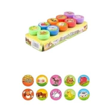 Imagem de Carimbo De Rosto Sorridente De Desenho Animado Infantil 10 Peças Brinq