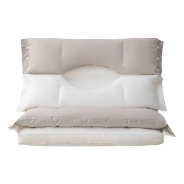 Imagem de Travesseiro Para Dormir | Suporte Cervical Removível e Lavável - Almofada de Dupla Camada para Quem Dorme de Lado - Para Adultos Seniores Homens Mulheres Hotel Viagem Sofá Dormitório Descanso Sesta