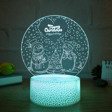 Imagem de Luz noturna LED 3D, Natal, Natal, Natal, mudança de cor, crianças