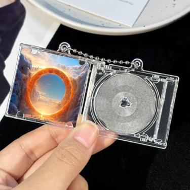 Imagem de Porta-chaves de 1/2 peças com bolsos para fotos, transparente, faça você mesmo, mini álbum de fotos, porta-chaves, portátil, certificado, armazenamento de fotos, 1 peça, 4.5*5.3*0.8cm