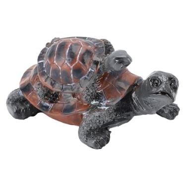 Imagem de TOPINCN Ornamento de Tartaruga Marinha, Estátua de Tartaruga de Mãe e bebê para Decoração Interna e Externa, Presente de Estatueta de Tartarugas de Resina para Decoração de Aquário de