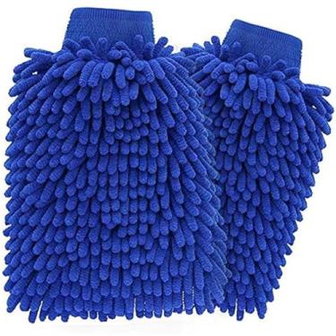 Imagem de AKEIE Luvas de lavagem de carro premium pacote com 2 luvas grandes de microfibra para lavagem de carro de chenille sem arranhões, pano de polimento sem fiapos, use molhado ou seco em superfícies de