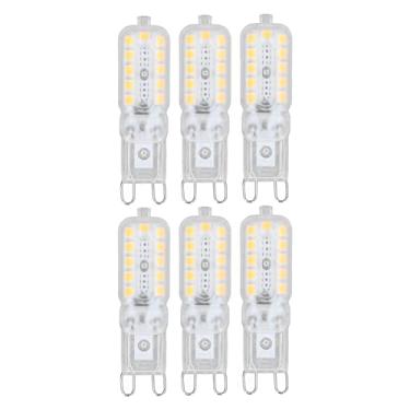 Imagem de Cryfokt Tampa Transparente G9 Lâmpada LED 22LED Rápida Dissipação de Calor 5W para Luzes de Ventilador de Teto de Gabinete 6pcs (Branco natural 220-240 V)