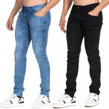 Imagem de Kit c/2 Calça jeans masculina Skynni Premium com Elastano , 40
