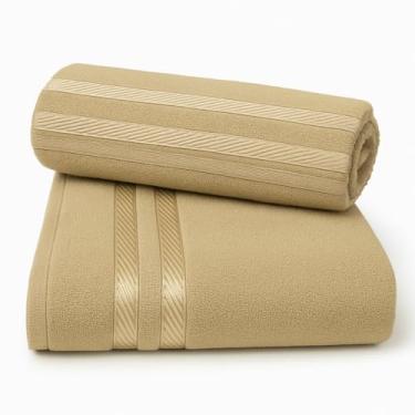Imagem de Toalha de Banho e Rosto 100% Algodão, Absorção Rápida, Conforto para Uso Diário, Ideal para Casa e Academia (AREIA,1 BANHO + 1 ROSTO)