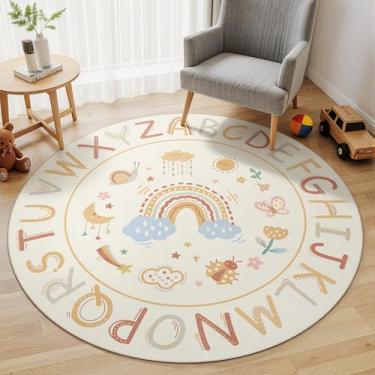 Imagem de Kiginara 4 tapetes redondos azuis do alfabeto