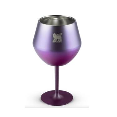 Imagem de Taça Térmica Inox 414ml 2 em 1 Copo Isolado a Vácuo Reutilizável Haste Removível Parede Dupla Gin Vinho ou Cocktail Inquebrável, cores variadas Premium (Lilas)