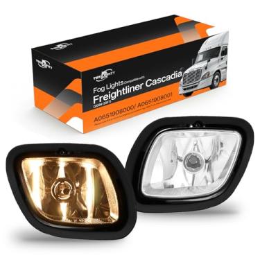 Imagem de YUANJUFITT Faróis de neblina para Freightliner Cascadia 2008-2017, conjunto de farol de neblina dianteiro, acessórios de caminhões de substituição transparente à prova d'água (um par)