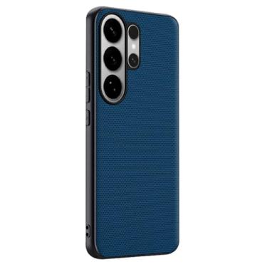 Imagem de LTLMYDAM Capa de couro vegano para Samsung Galaxy S26 Ultra/S26 Plus/S26, capa de telefone fina masculina e feminina minimalista à prova de choque com borda macia, azul, S26 Ultra