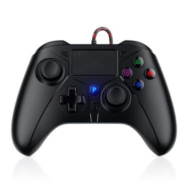 Imagem de Gamrombo Controle com fio para controle PS5, controle de jogos para PlayStation 5/PS5, PS4, PC, suporte Turbo, Marco, conector de áudio de 3,5 mm - preto
