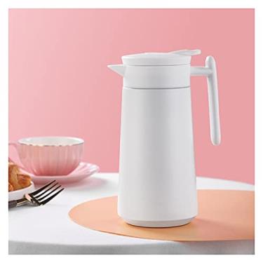 Imagem de Panela térmica isolada para casa, cozinha, jarra térmica, chaleira com isolamento de aço inoxidável, frascos a vácuo, bule de chá, café, jarro de água (preto) (branco)