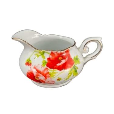 Imagem de x3anggyt5 Jarro de leite de cerâmica estilo europeu com alça, pote de molho doméstico, molho de leite e xarope