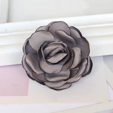 Imagem de 10 peças/lote flores artificiais feitas à mão em tecido rosa para chapéus, acessórios de cabelo, 9 5 cm