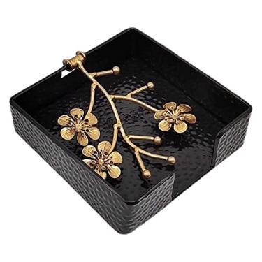 Imagem de Caixa de lenços de cerejeira prática para cozinha, mesa de trabalho, armazenamento de guardanapo quadrado, criativo, casa, hotel, casa de chá, café, organizador